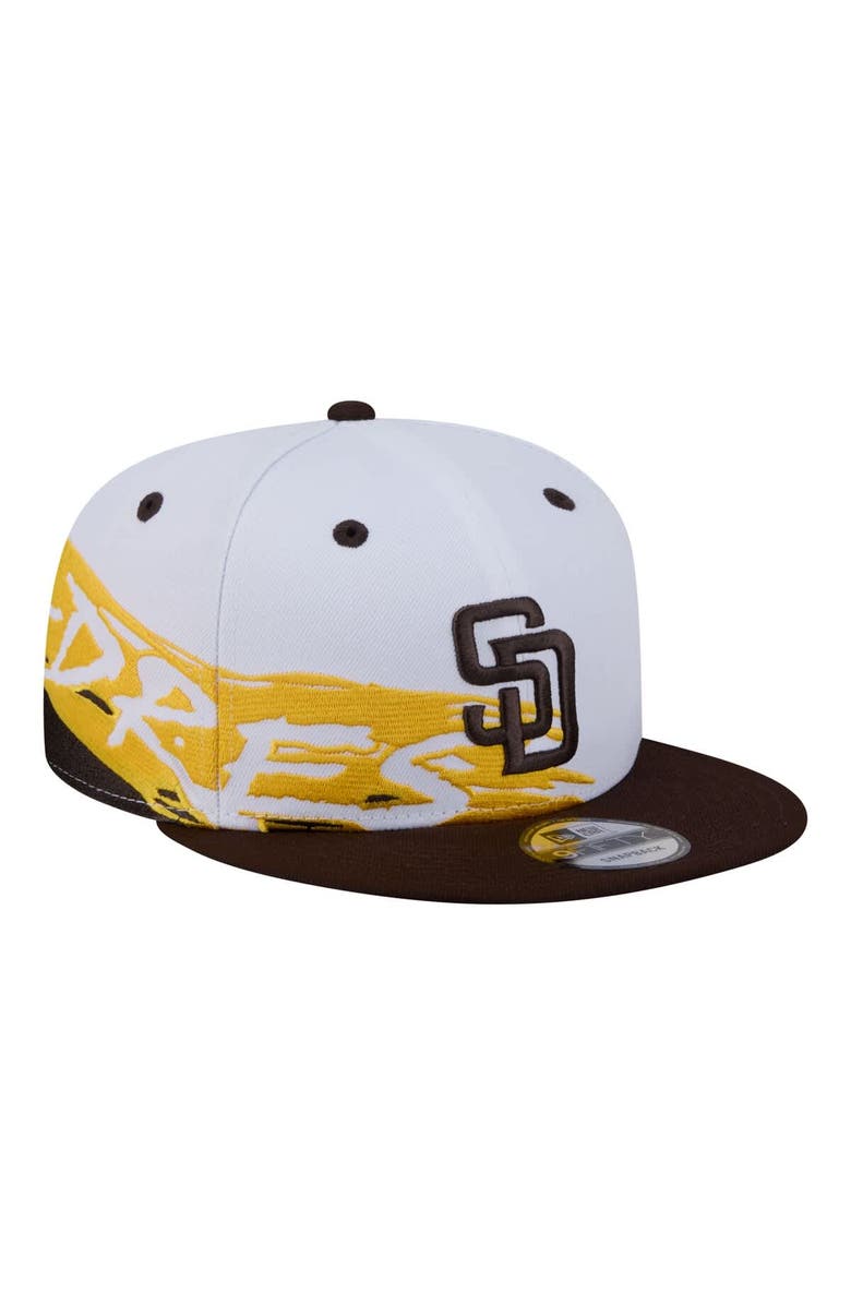New Era Men's New Era White/Brown San Diego Padres 9FIFTY Snapback Hat, Main, color, White