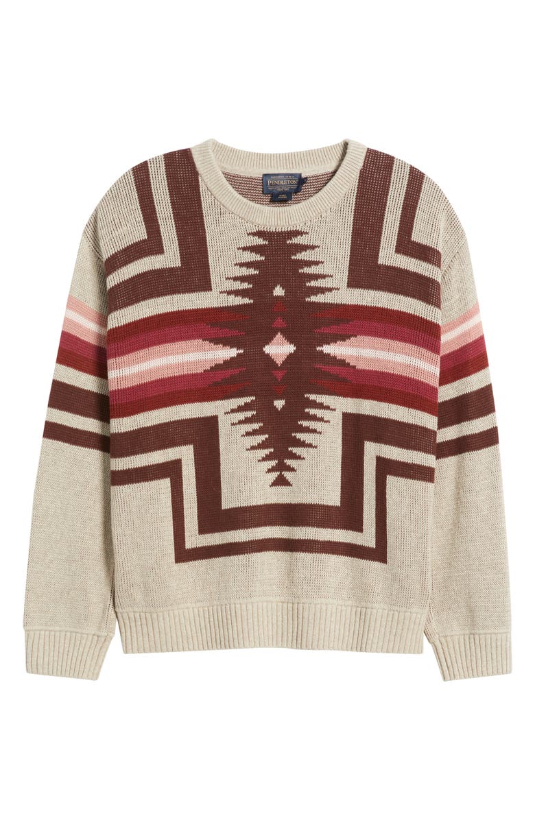 Pendleton Montera Cotton Sweater, Alternate, color, Taupe Heather