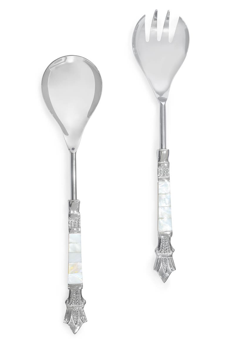 Mother-of-Pearl 2-Piece Salad Serving Set, Main, color, IVORY