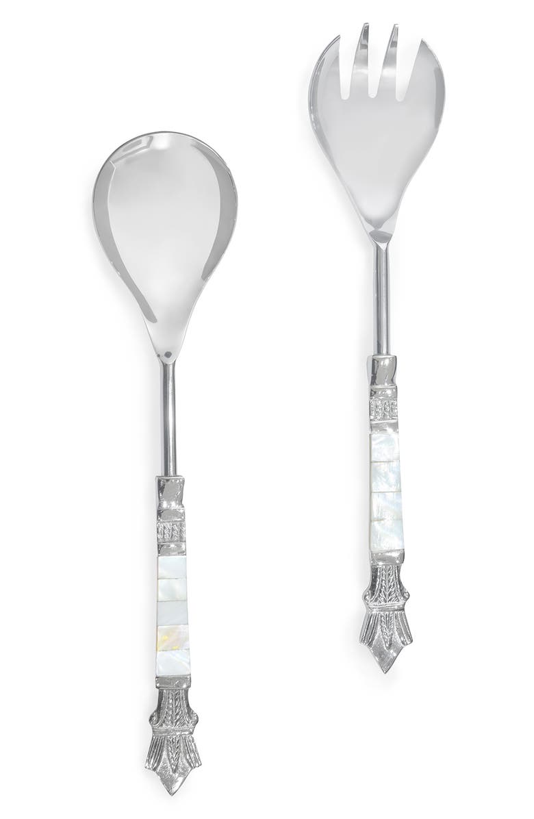 Tiramisu Mother-of-Pearl 2-Piece Salad Serving Set, Main, color, Ivory