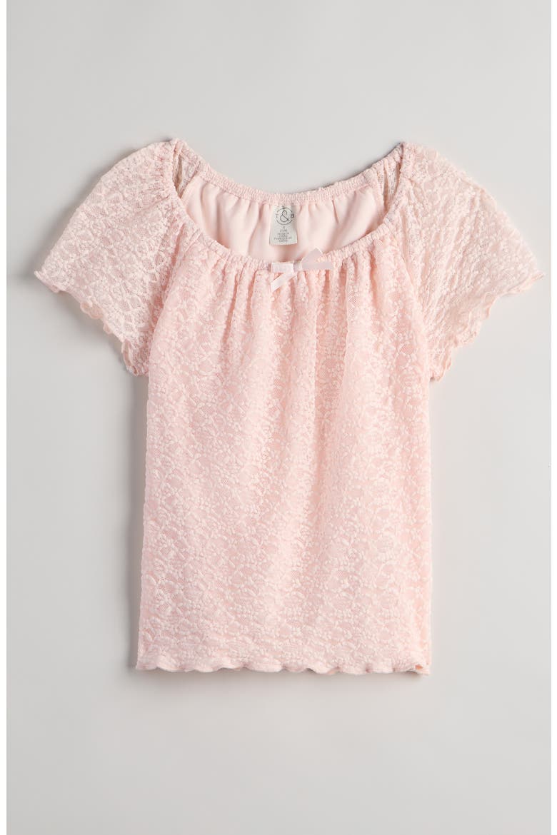 Kids' Lace Top, Main, color, PINK ROSEWATER