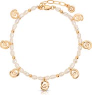 Ettika Aura Swirl Pendant Freshwater Pearl Bracelet