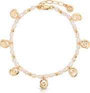 Ettika Aura Swirl Pendant Freshwater Pearl Bracelet