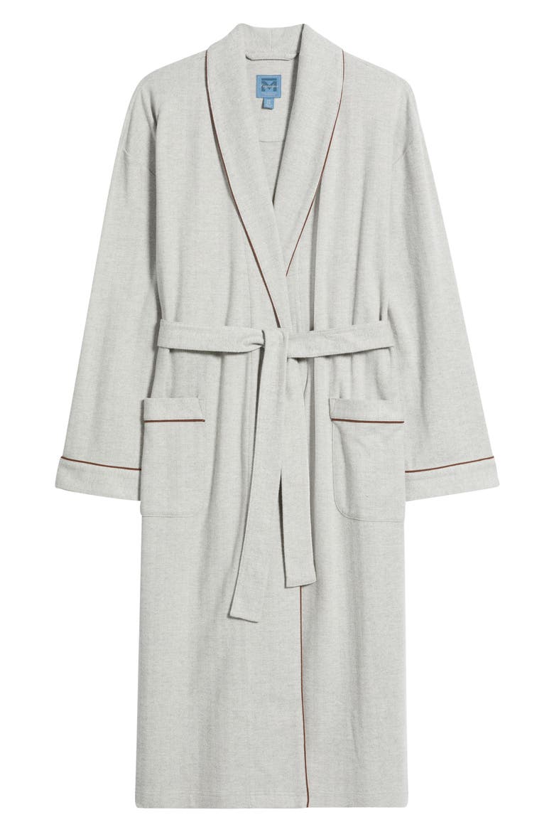 Frosted Herringbone Shawl Robe, Alternate, color, GREY