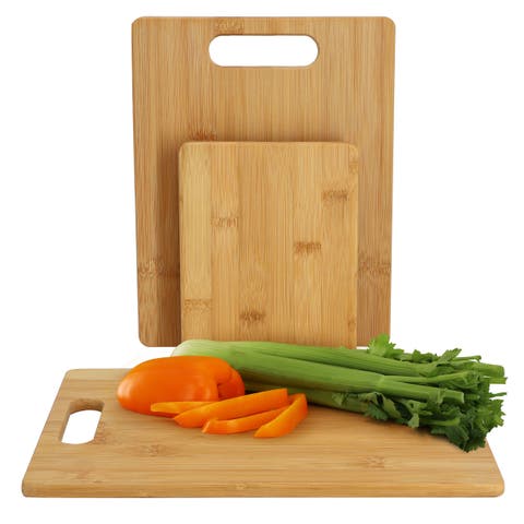 3 Piece 8 Inch, 11 Inch, and 13 Inch Wood Cutting Board Set