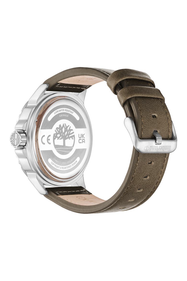 Classic Leather Strap Watch, 46mm, Alternate, color, DARK BROWN