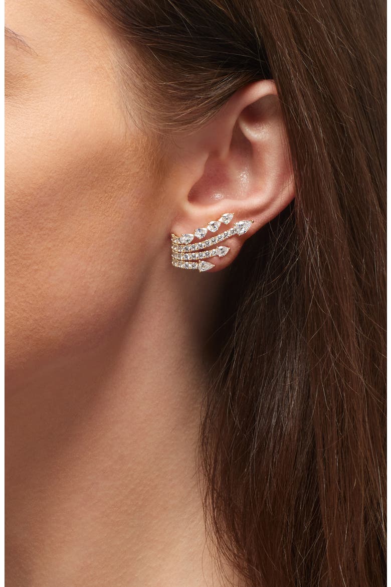 Waterfall Ear Crawlers, Alternate, color, GOLD