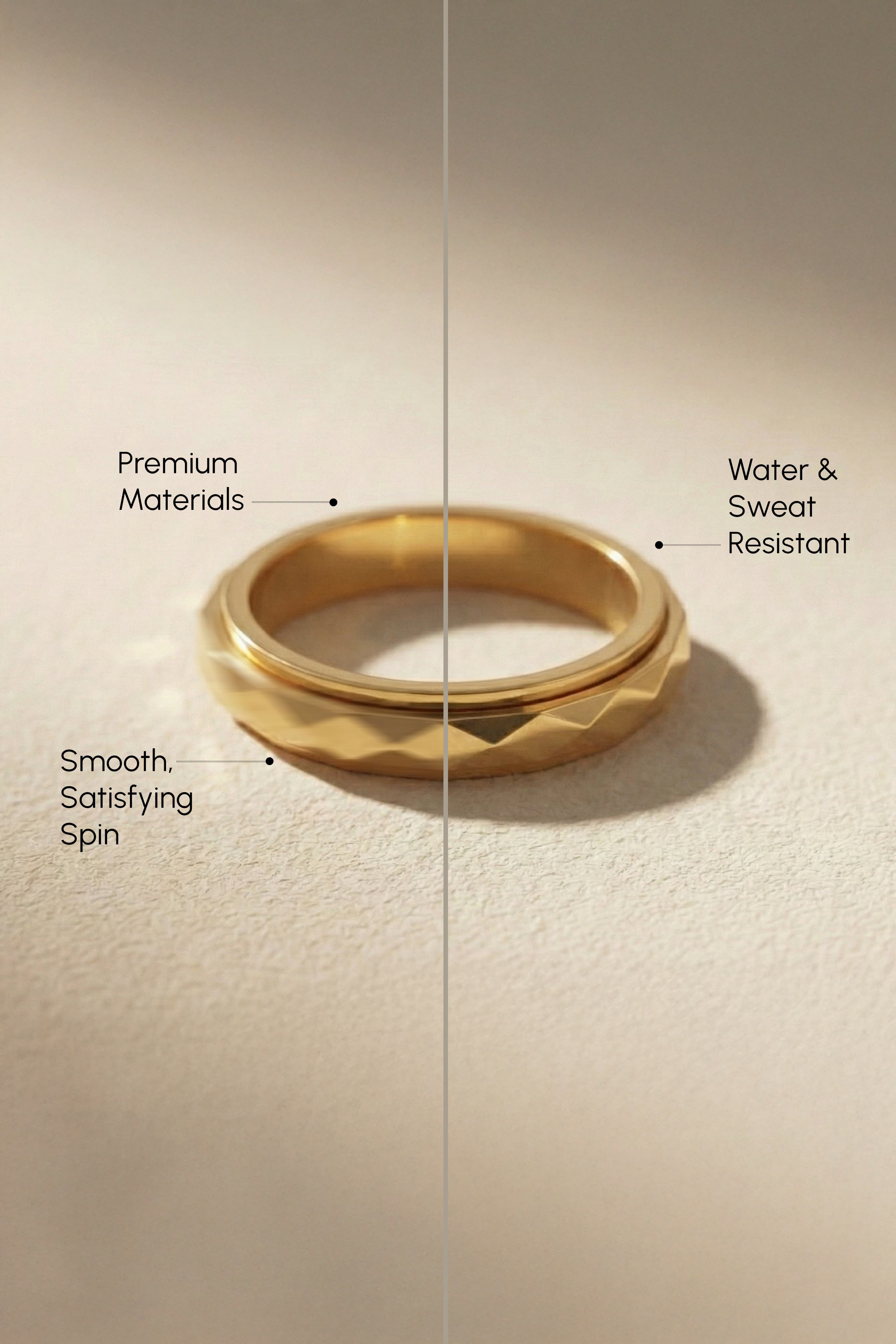 Mint & Lily Dainty Hammered Band Spinning Fidget Ring | Nordstrom