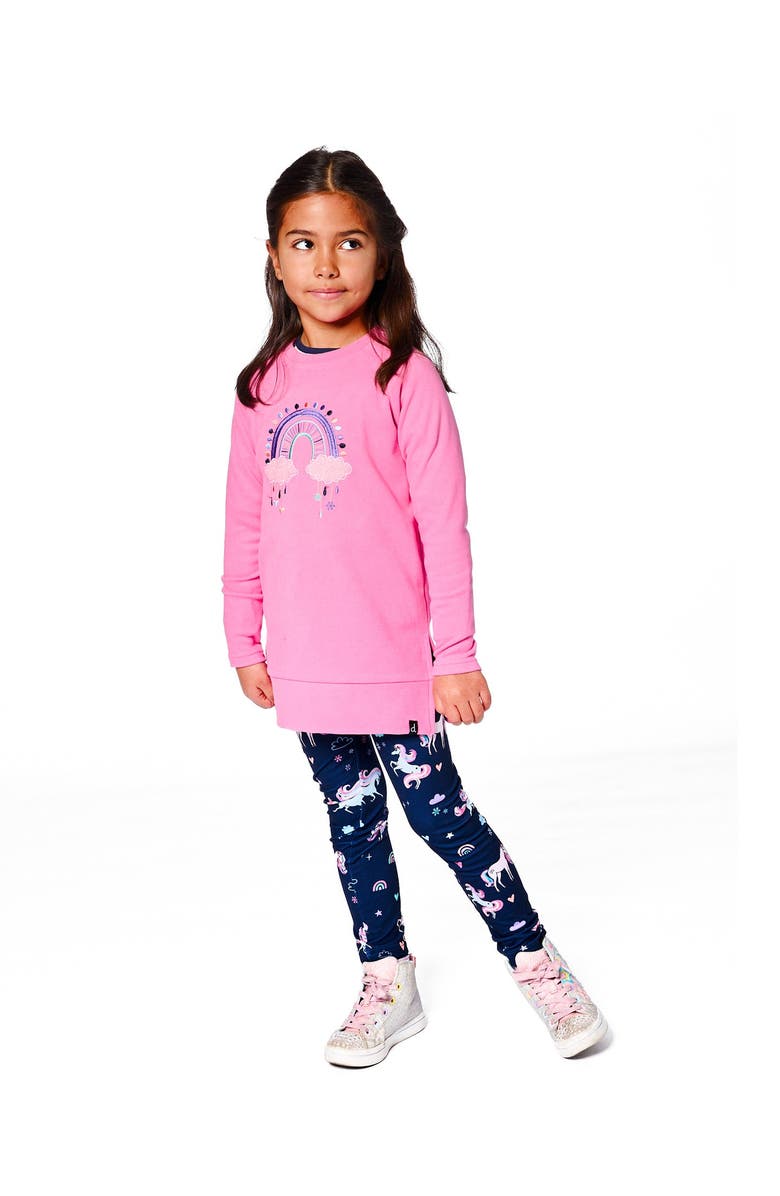 Deux par Deux Super Soft Tunic Tee with Embroidery, Alternate, color, Candy Pink