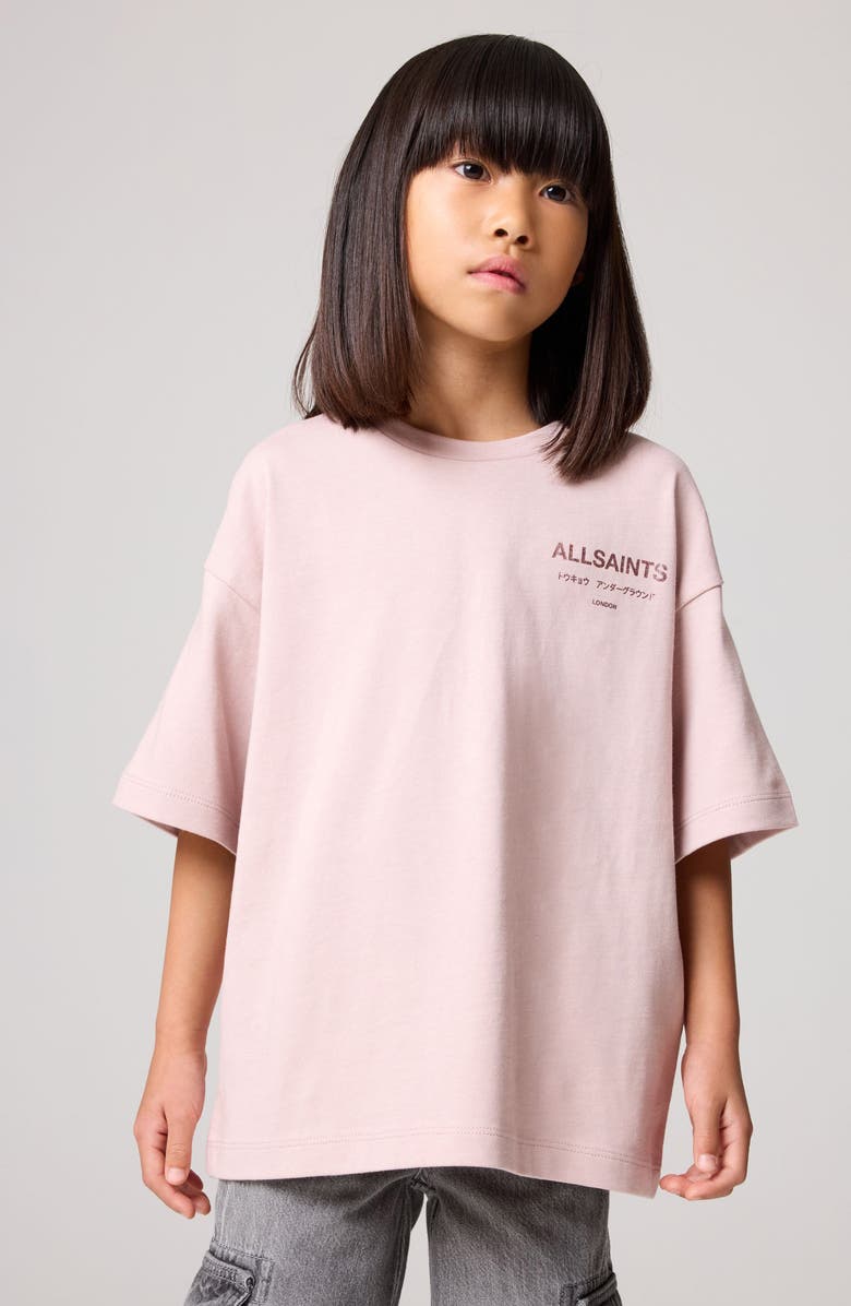 smALLSAINTS by ALLSAINTS Kids' Underground Logo Metallic Cotton Graphic T-Shirt, Alternate, color,