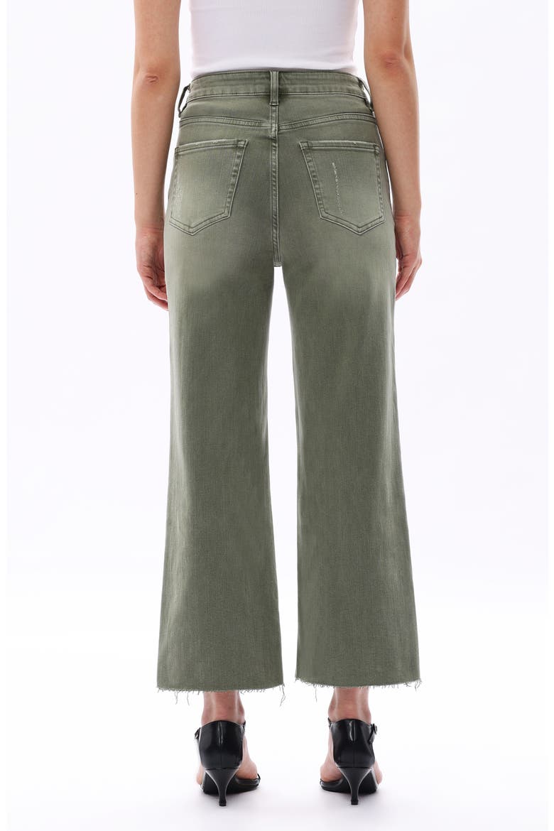 High Waist Raw Hem Wide Leg Jeans, Alternate, color, GREEN