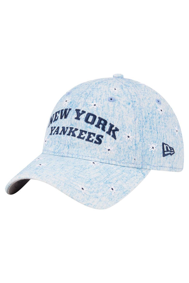 Women's New Era  Light Blue New York Yankees Daisy All Over 9TWENTY Adjustable Hat, Alternate, color, Light Blue