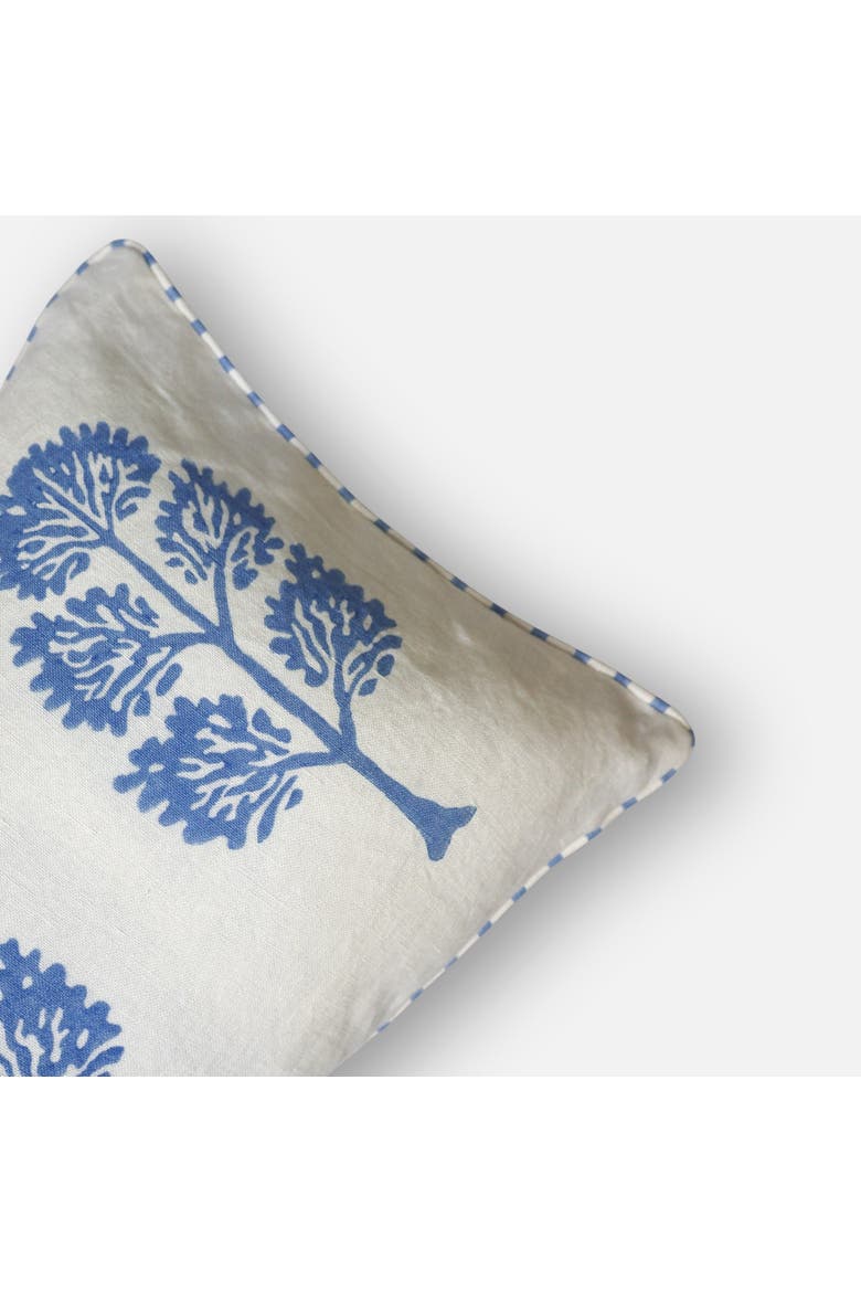 Neera Linen Hand-Printed Pillow Cover, Alternate, color, Blue
