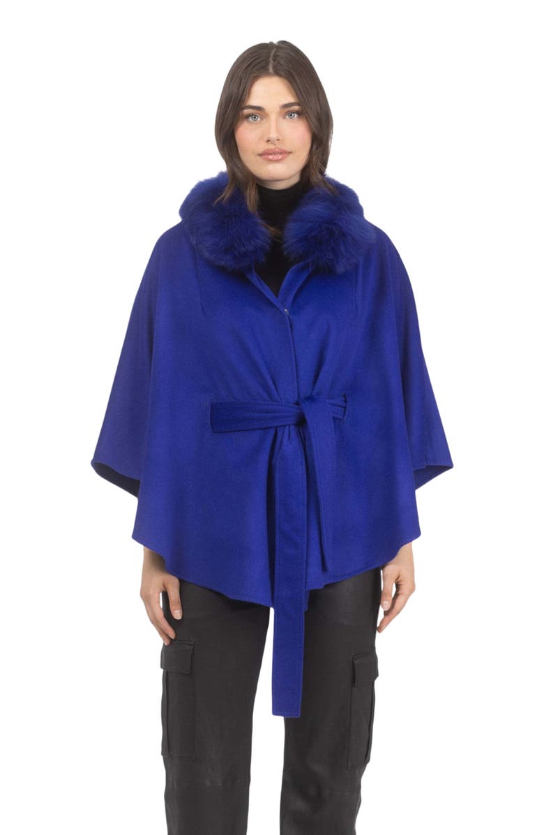 GORSKI Wool Belted Cape, Main, color, Cobalt Blue
