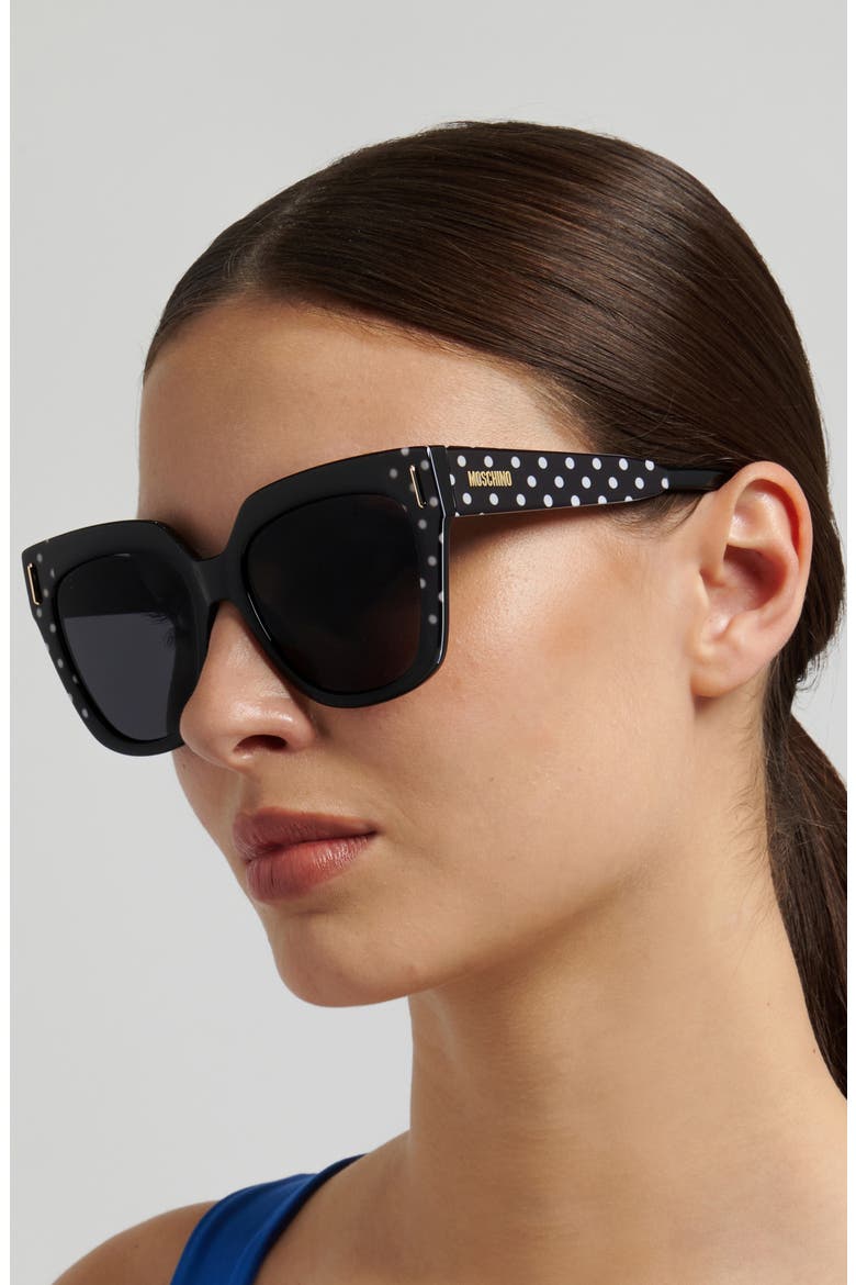 55mm Square Sunglasses, Alternate, color, PATTERN BLACK/ GREY