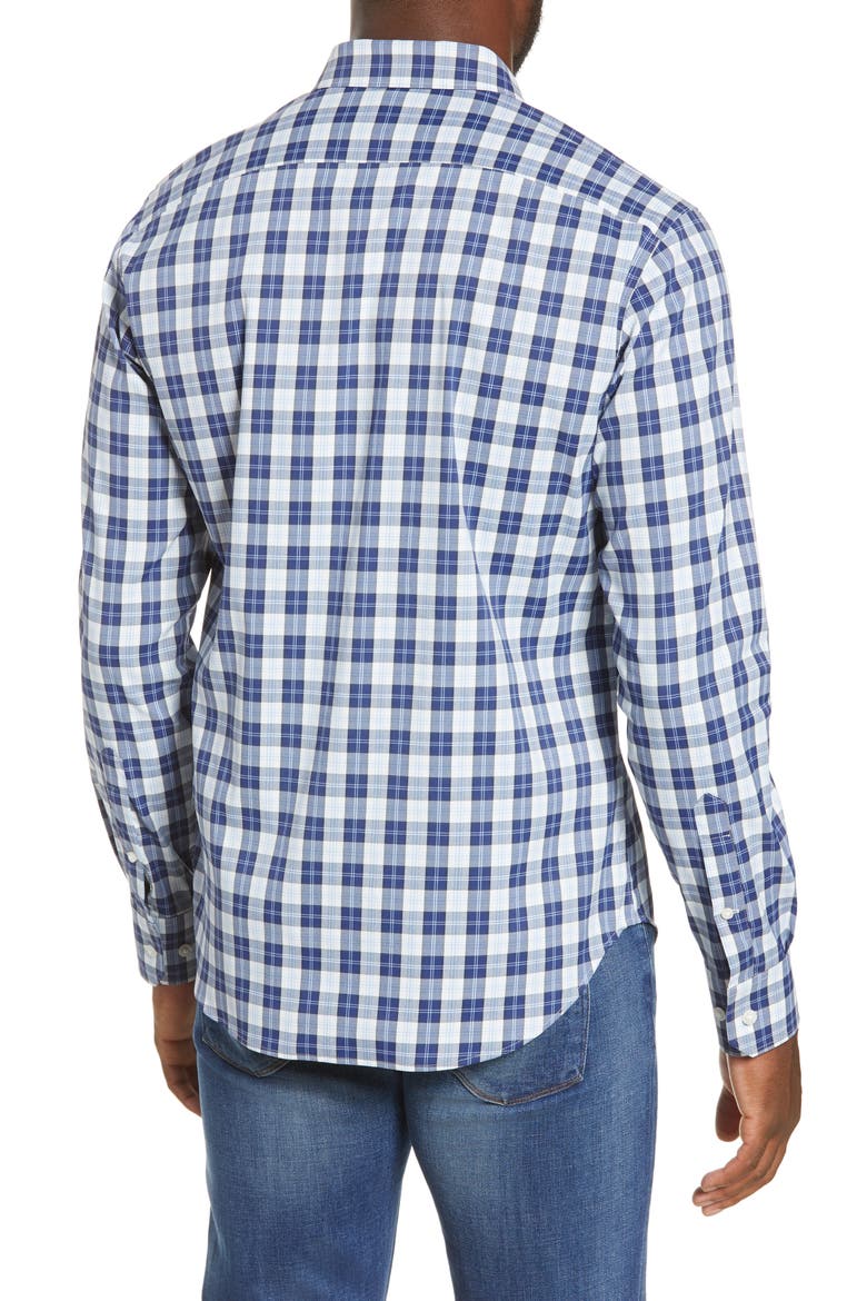 Slim Fit Plaid Button-Up Tech Shirt, Alternate, color, LODI BLUE DEPTHS