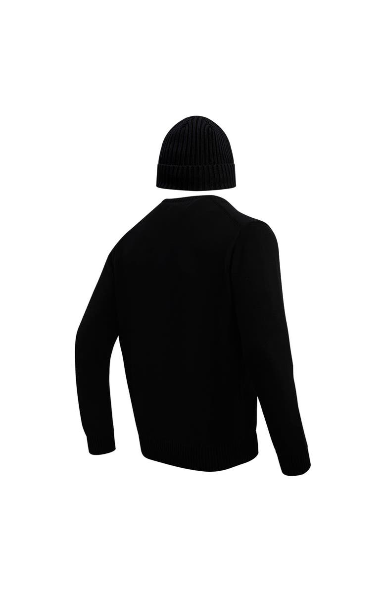 PRO STANDARD Men's Pro Standard Black San Francisco 49ers Crewneck Pullover Sweater & Cuffed Knit Hat Box Gift Set, Alternate, color,