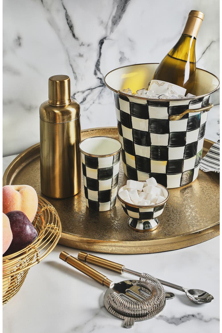 Courtly Check Wine Cooler, Alternate, color, BLACK/ WHITE