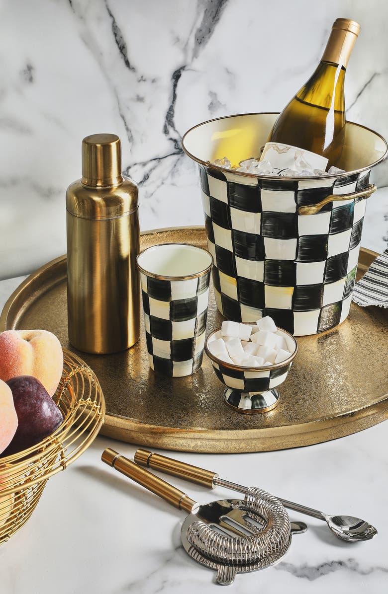 MACKENZIE CHILDS Courtly Check Wine Cooler, Alternate, color, Black/ White