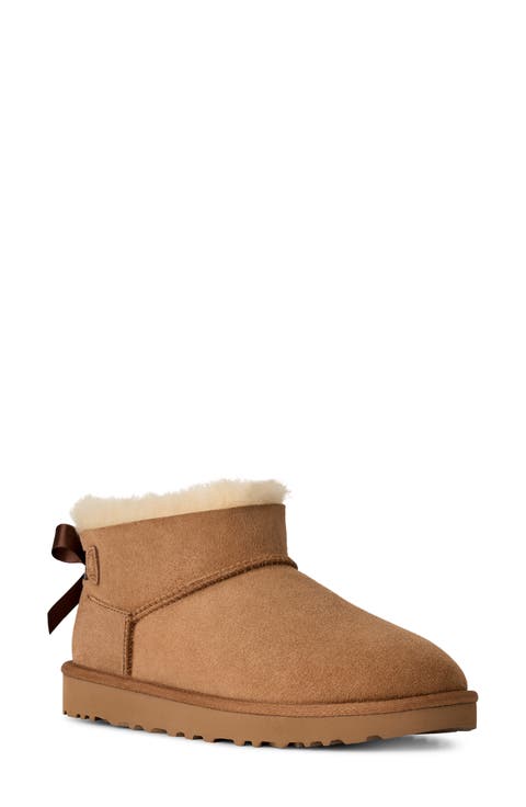 Ultra Mini Bailey Bow Genuine Shearling Boot