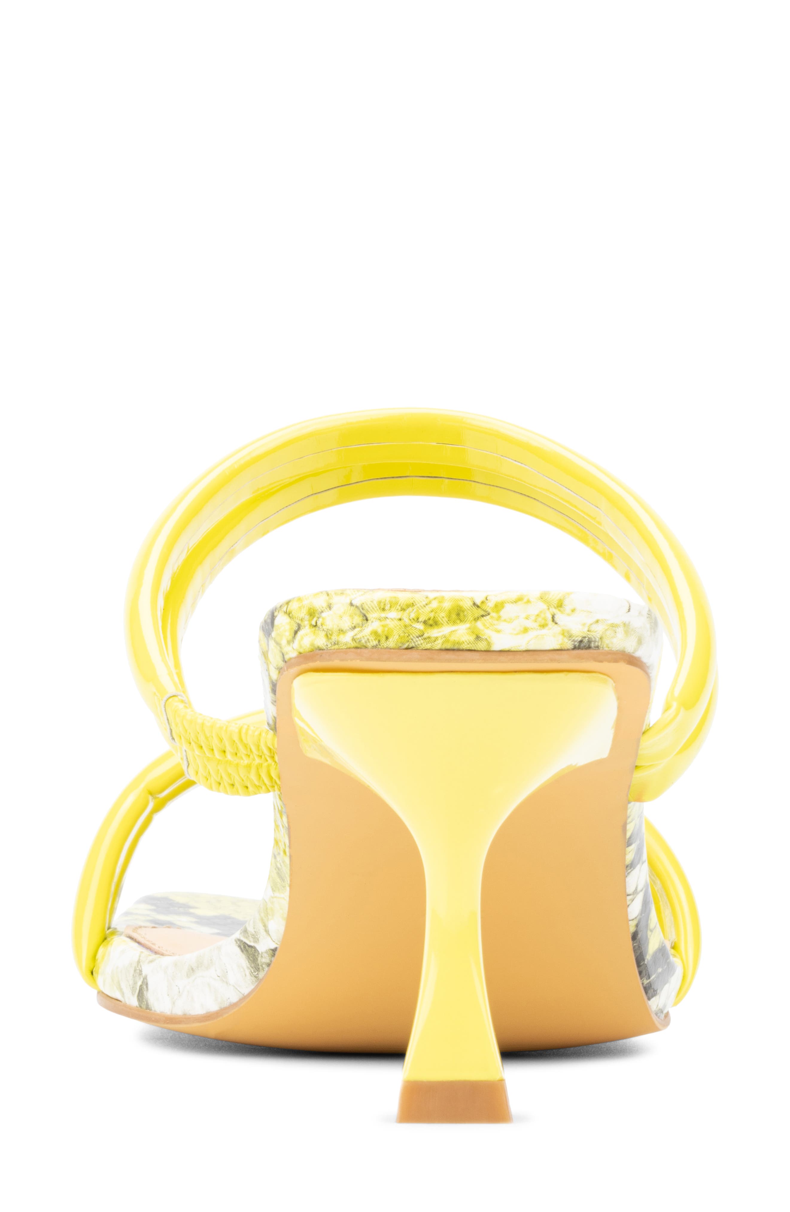Fashion to Figure Lanna Snake Embossed Heeled Sandal - Wide Width, Alternate, color, Yellow