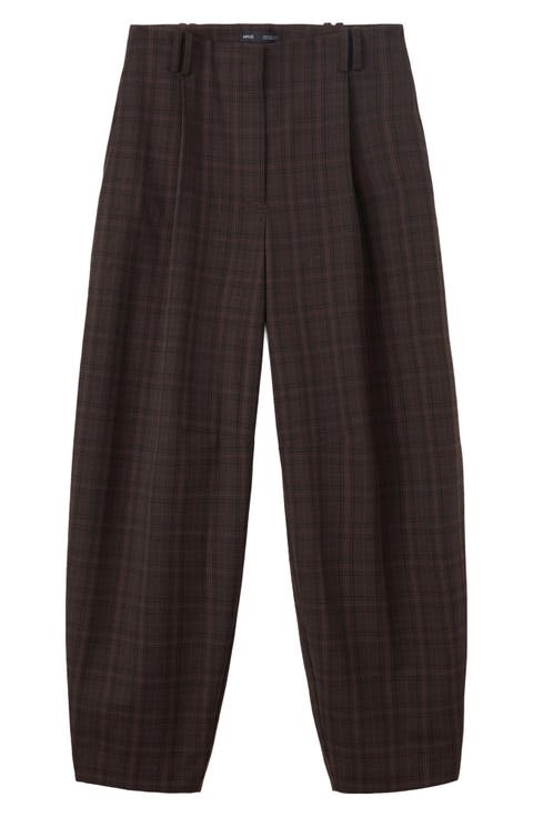 Plaid High Waist Balloon Pants