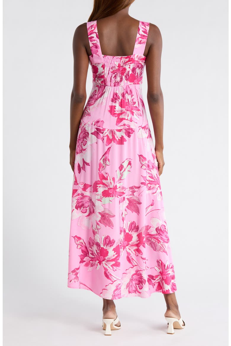 Floral Tiered Maxi Dress, Alternate, color, RASPBERRY SORBET