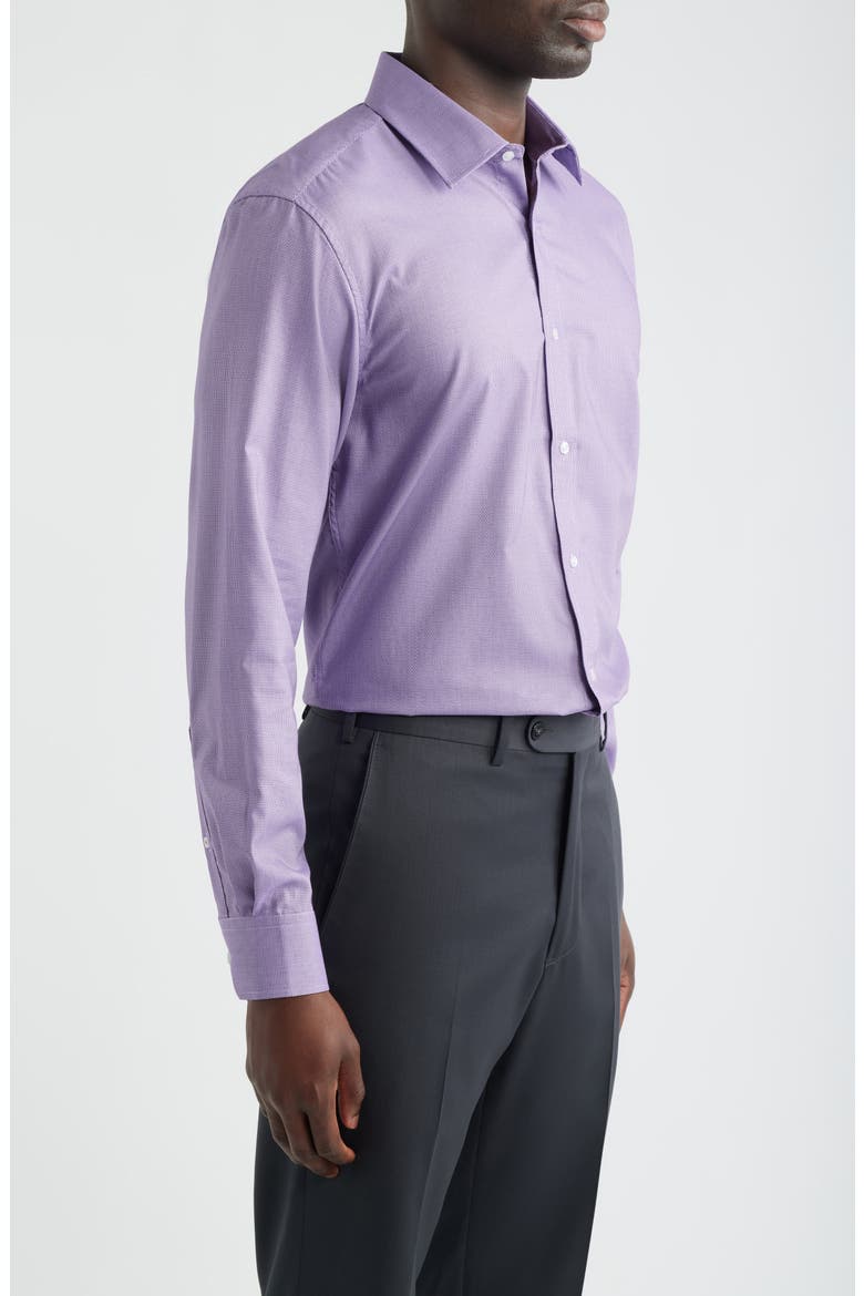 Modern Fit Purple Micropattern Cotton Dress Shirt, Alternate, color, PURPLE