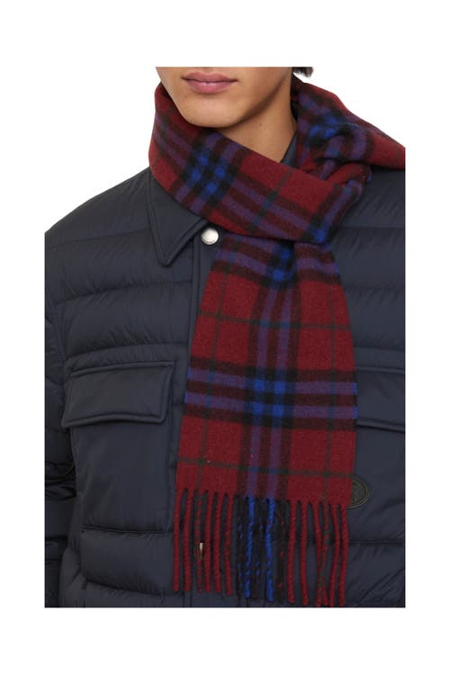 Burberry Narrow Check Cashmere Scarf In Brown