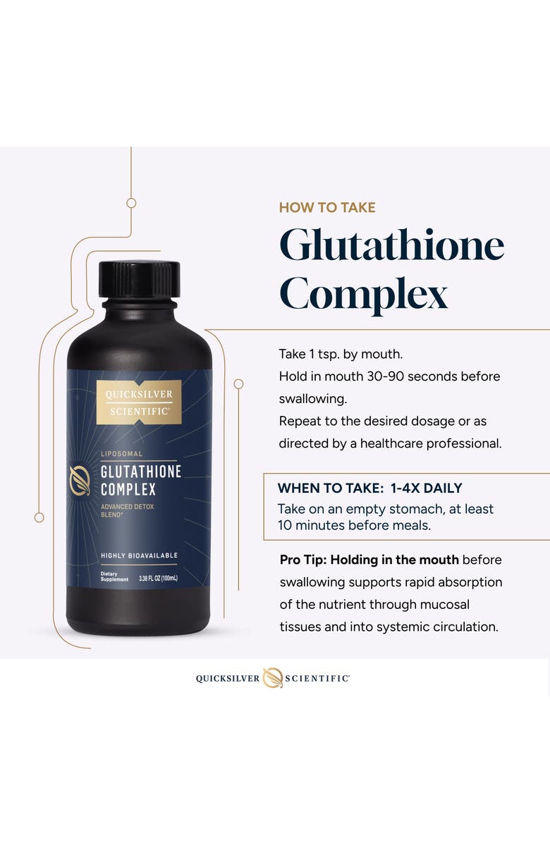 Quicksilver Scientific Glutathione Complex Milk Thistle and Vitamin B Complex Liquid Supplement, Alternate, color, NO COLOR