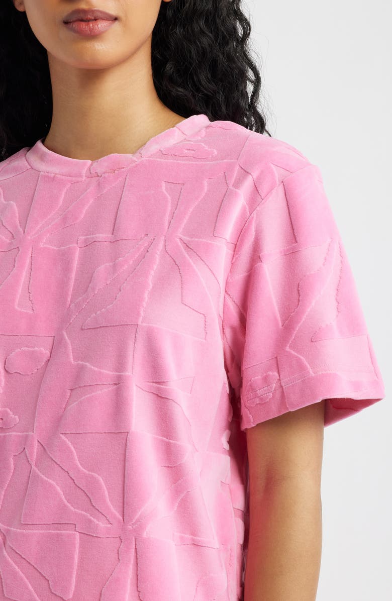 ICHI Textured French Terry Shirt, Alternate, color, Wild Orchid