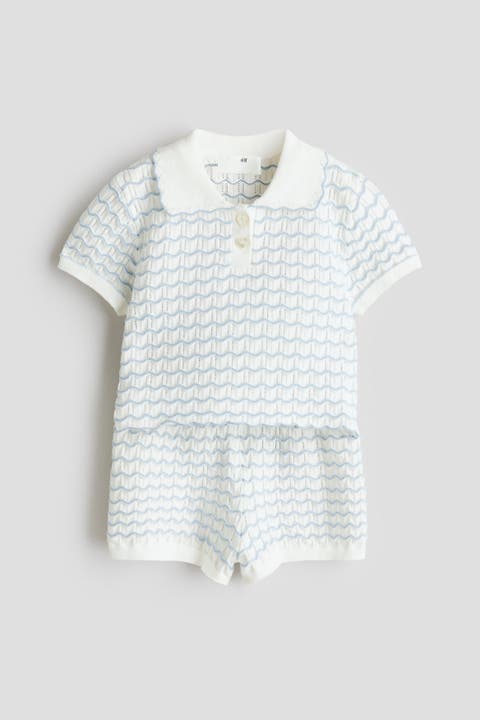 2-piece Pointelle-knit Set
