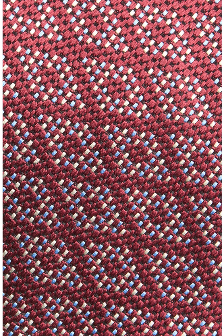 Geometric Jacquard Silk Tie, Alternate, color, MERLOT