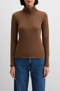 Mavi Jeans Turtleneck Long Sleeve Cotton Jersey Top