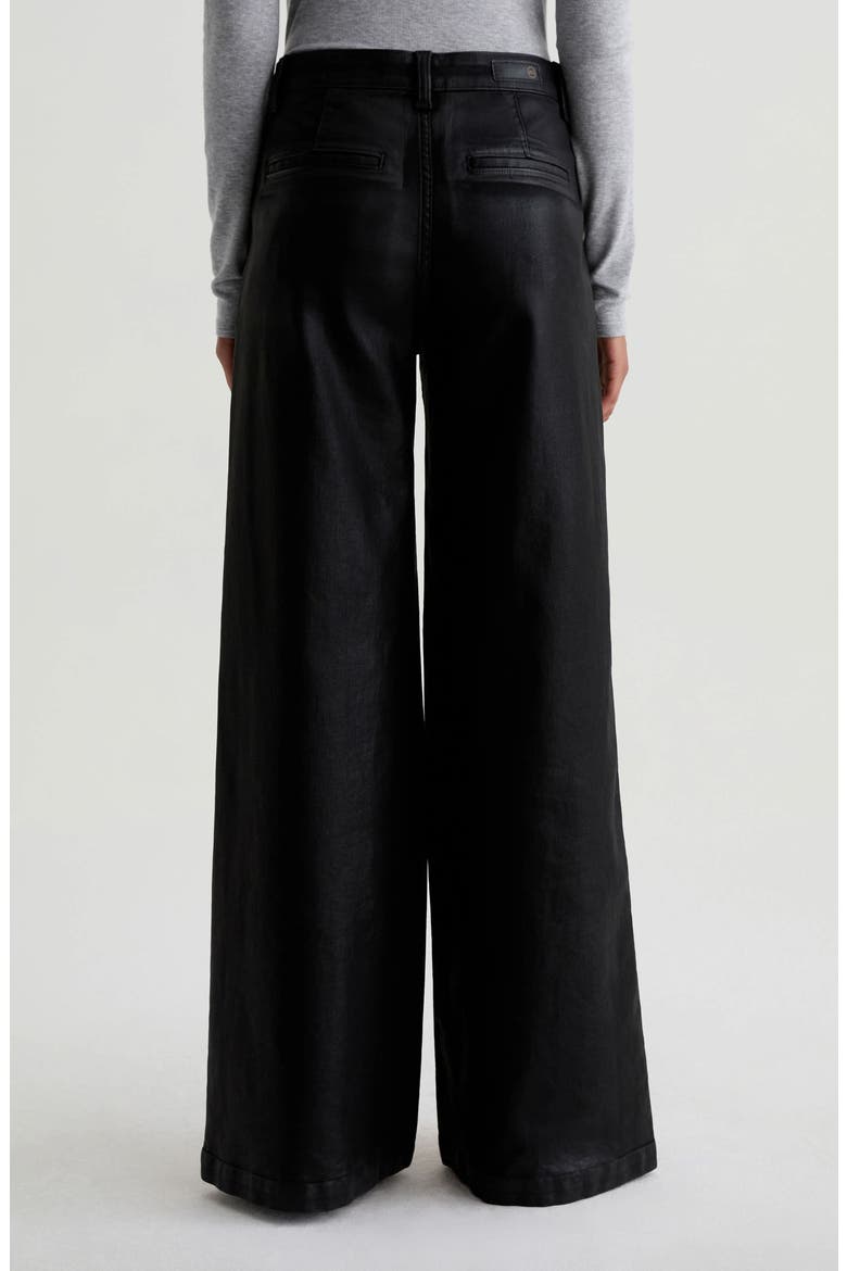 Dorine Coated High Waist Wide Leg Jeans, Alternate, color, LTT LT SUPER BLACK