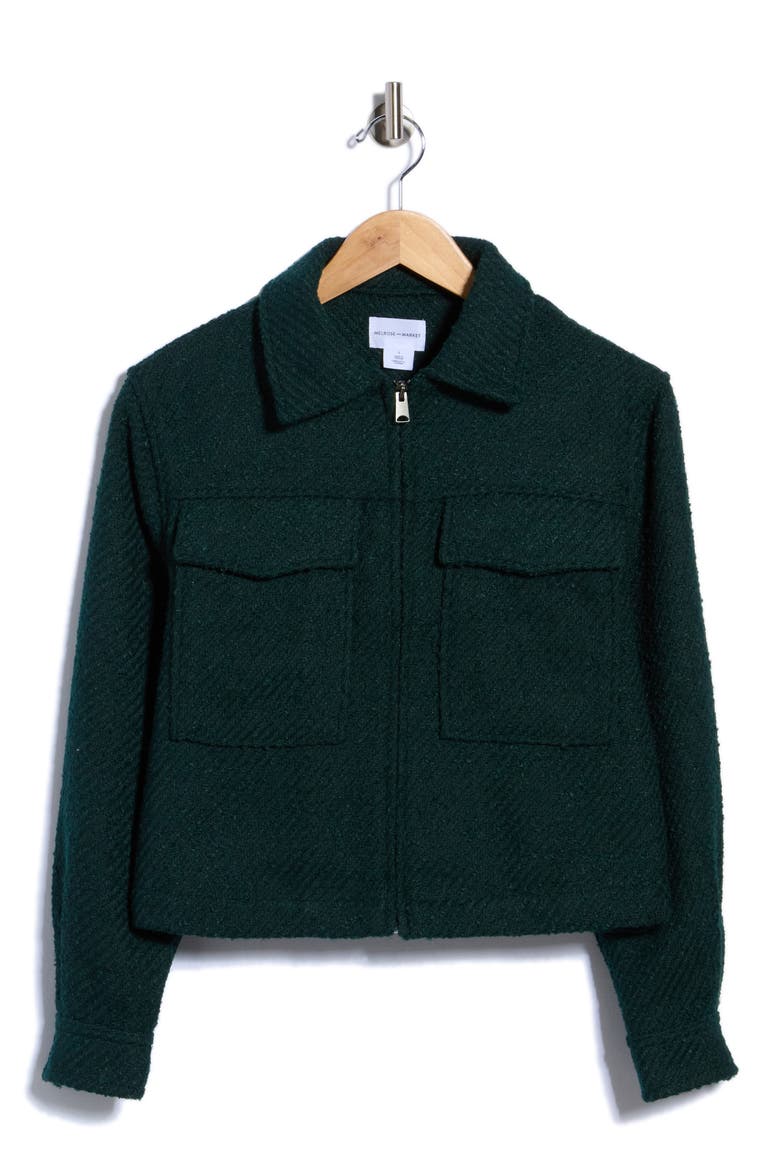 Bouclé Jacket, Main, color, GREEN PONDEROSA