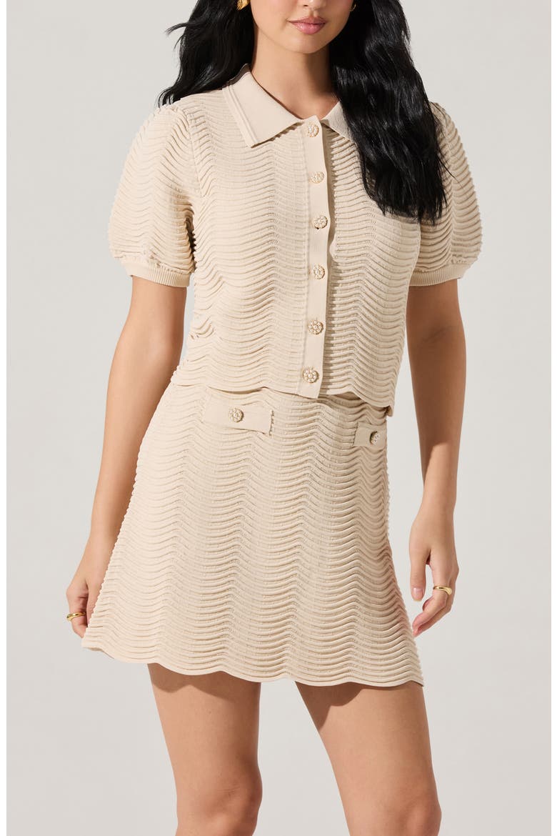 Perrine Pointelle Sweater Skirt, Alternate, color, CREAM