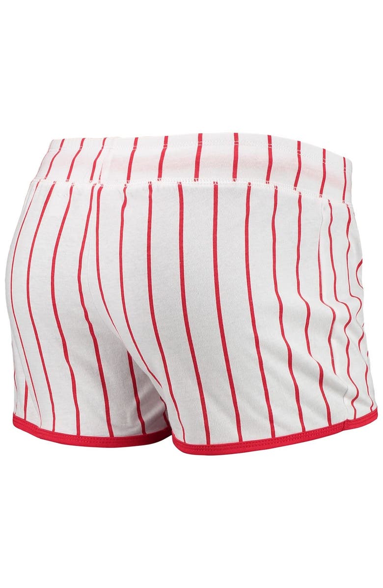 CONCEPTS SPORT Women's Concepts Sport White St. Louis Cardinals Vigor Pinstripe Sleep Shorts, Alternate, color, White