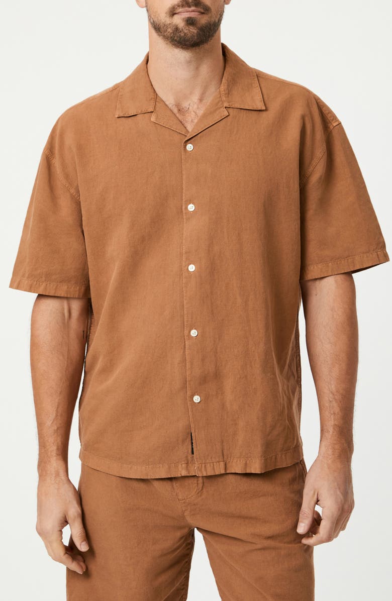 Mavi Jeans Cotton Blend Camp Shirt, Main, color, 
