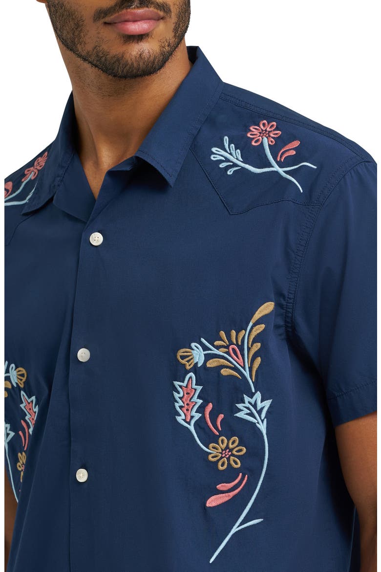 Embroidered Camp Shirt, Alternate, color, NAVY FLORAL