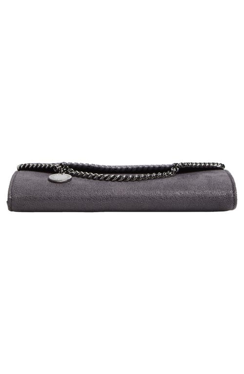 Stella Mccartney Falabella Shaggy Faux Leather Wallet On A Chain In Brown
