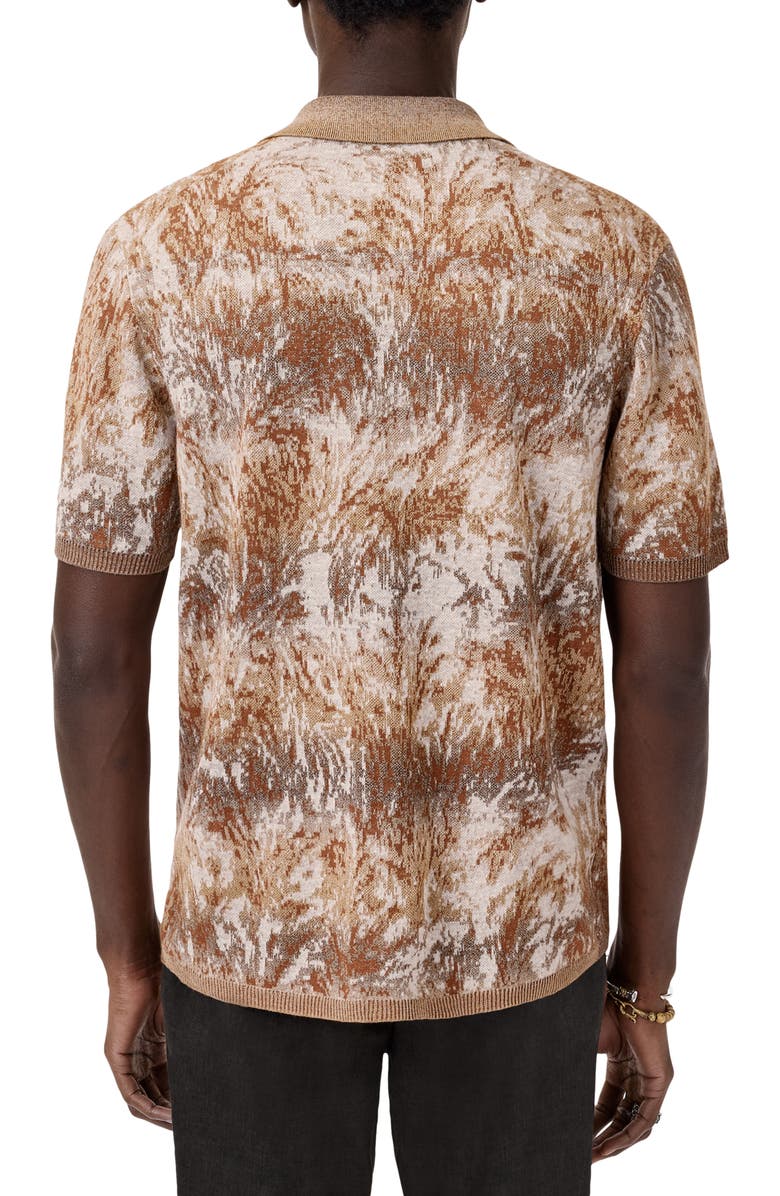 John Varvatos Demonte Short Sleeve Cardigan, Alternate, color, Fossil Grey