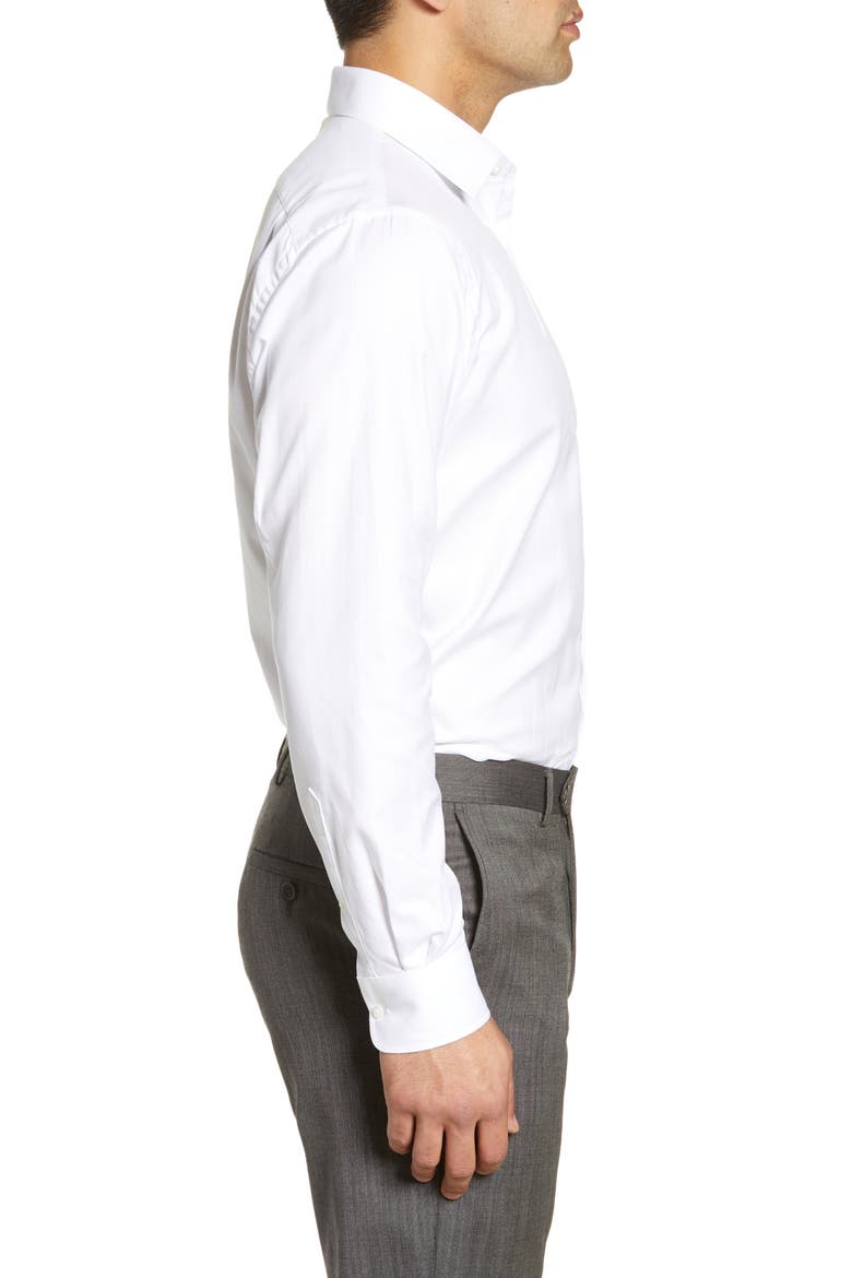 Traditional Fit Solid Dress Shirt, Alternate, color, WHITE