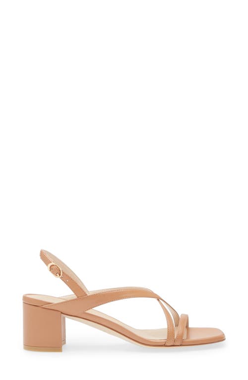 Stuart Weitzman Oasis 50 Block Heel Sandal In Tan