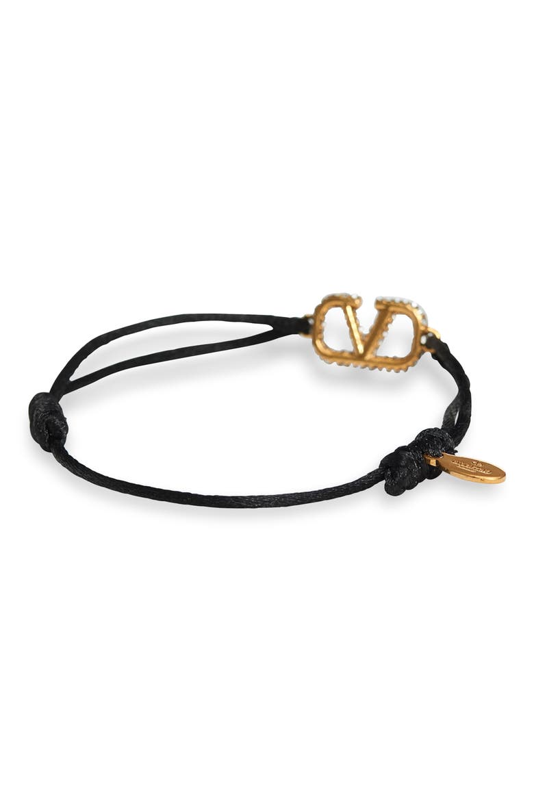 VLOGO Signature Crystal Cord Bracelet, Alternate, color, NERO/ CRYSTAL SILVER SHADE