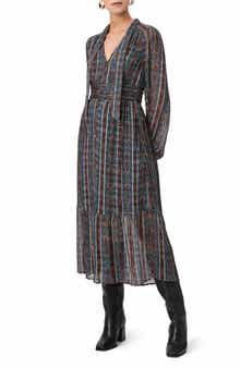 PAIGE Gallery Long Sleeve Silk Blend Dress