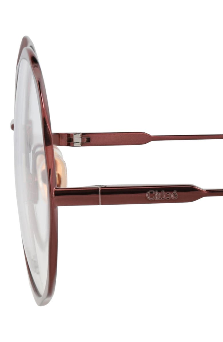Chloé 56mm Round Optical Glasses, Alternate, color, Brown Brown Transparent