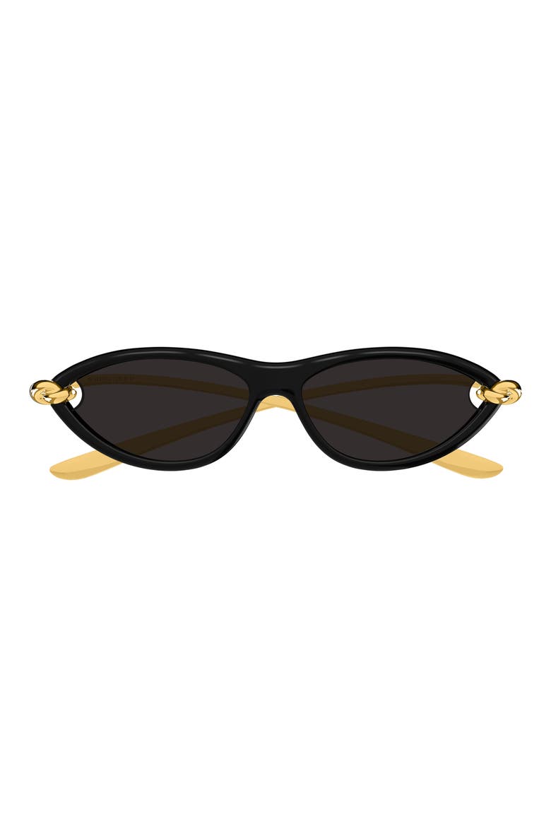 56mm Cat Eye Sunglasses, Main, color, BLACK