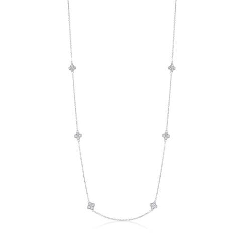 14K Gold 0.73cttw Diamond Station Necklace