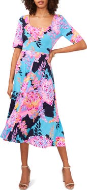 Chaus Elbow Sleeve Fit & Flare Dress